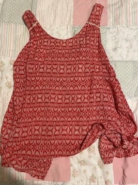 Lucky Brand Red Patterned Camisole Tank Top